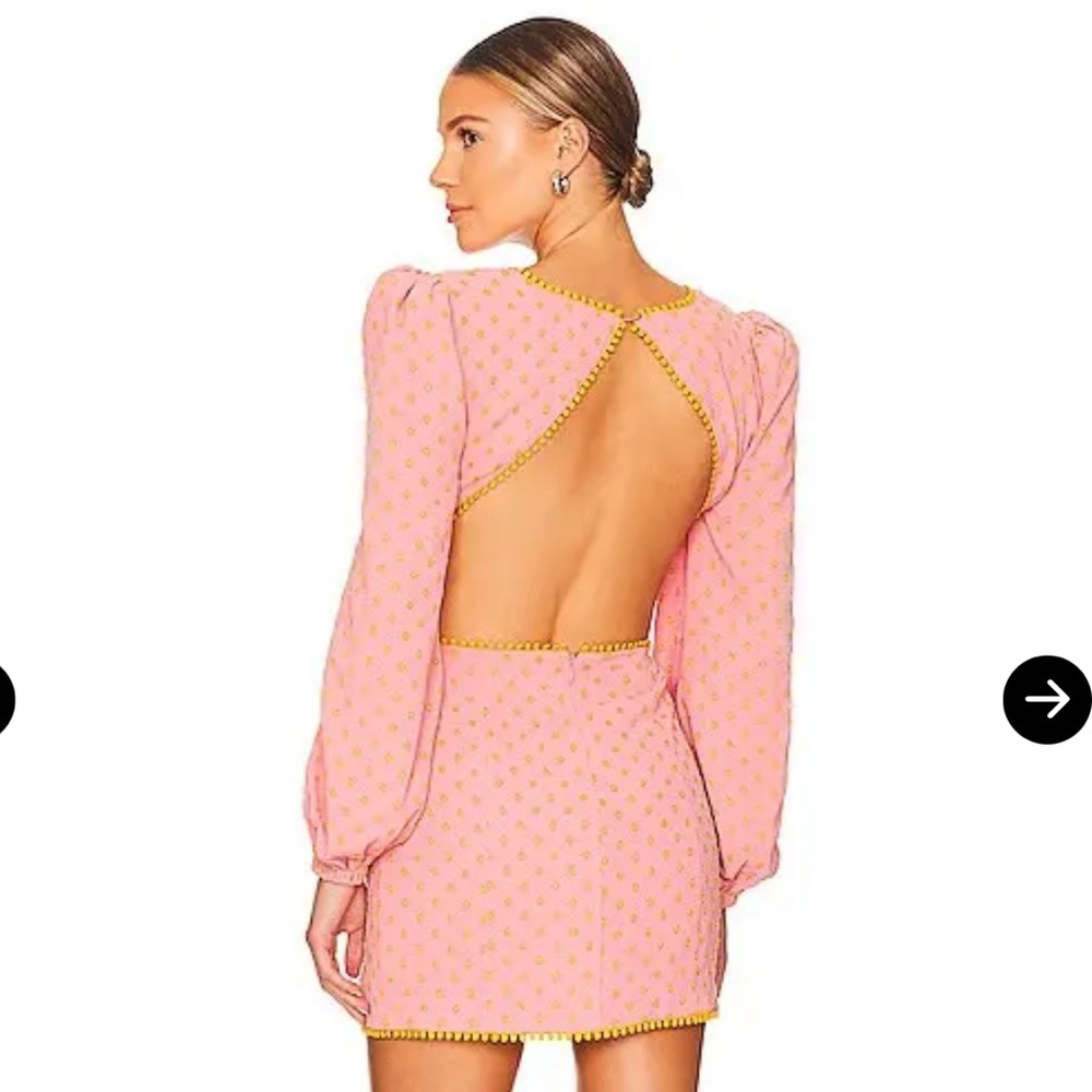 Majorelle Coral and Yellow Cut Out Marisa Mini Dress - Picture 3 of 10